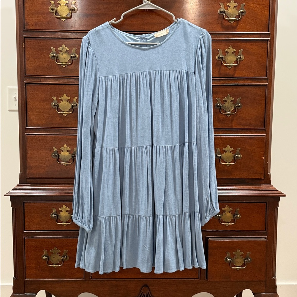 Altar'd State Sky Blue Long Sleeve Dress